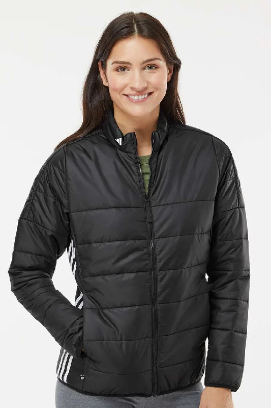 Adidas Womens Full Zip Puffer Jacket - Black - NEW