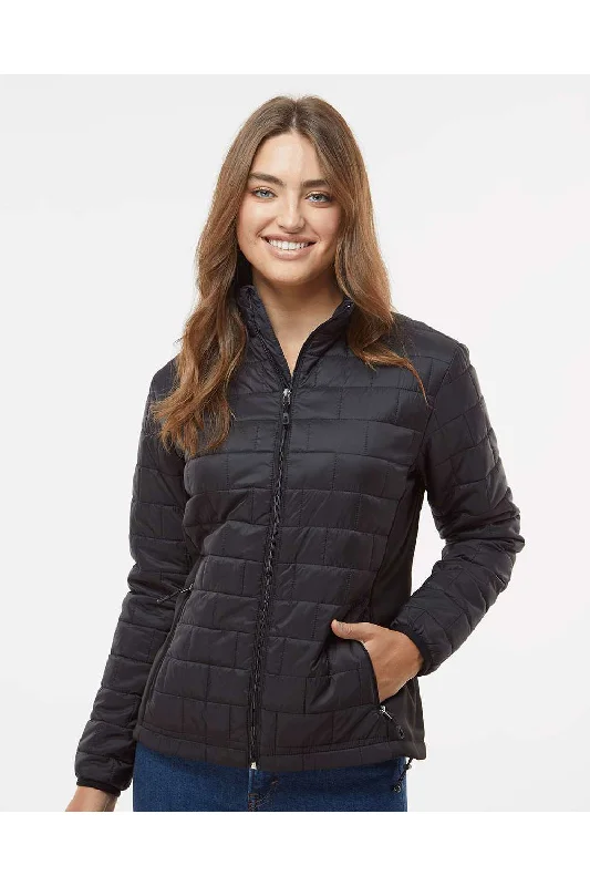 Burnside Womens Element Full Zip Puffer Jacket - Black - NEW