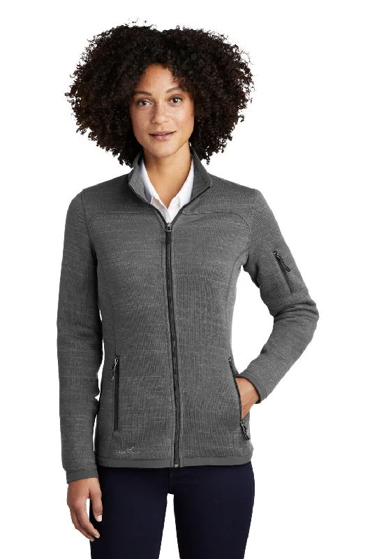 Eddie Bauer Womens Pill Resistant Fleece Full Zip Jacket - Heather Dark Grey