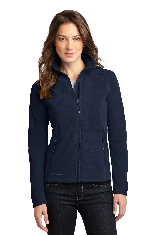 Eddie Bauer Womens Pill Resistant Microfleece Full Zip Jacket - Navy Blue