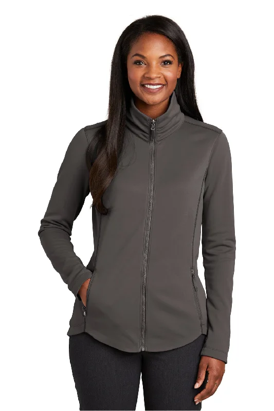 Port Authority Womens Collective Full Zip Smooth Fleece Jacket - Graphite Grey