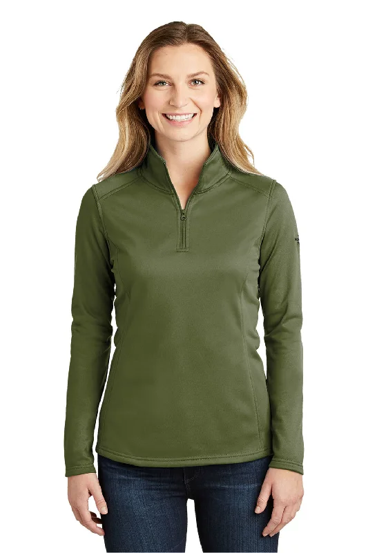 The North Face Womens Tech Pill Resistant Fleece 1/4 Zip Jacket - Burnt Olive Green - Closeout