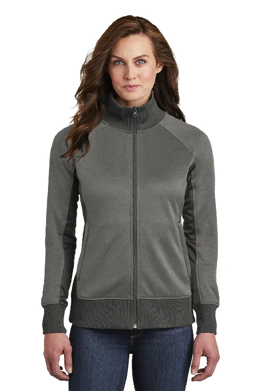 The North Face Womens Tech Full Zip Fleece Jacket - Heather Medium Grey - Closeout