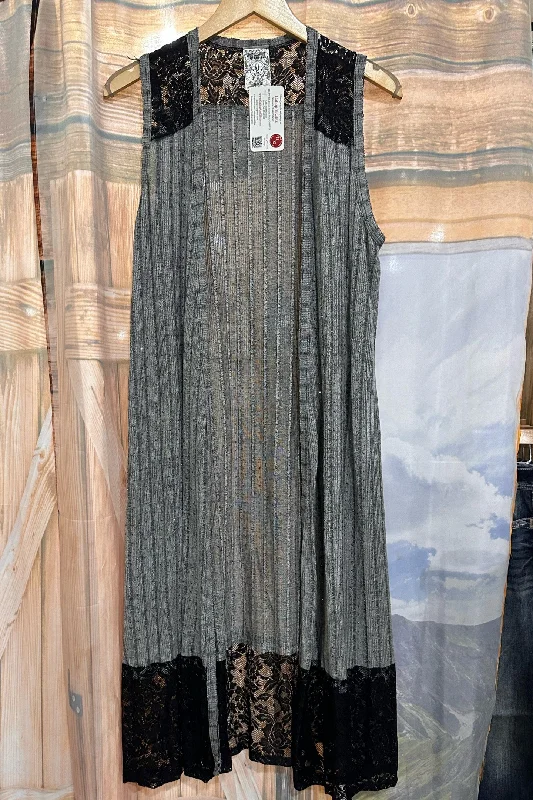 All That Glitters Grey Long Vest by Vocal