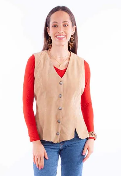 Women's Lamb Suede Tan Vest