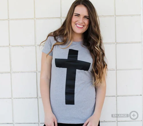 Cross gray tee womens