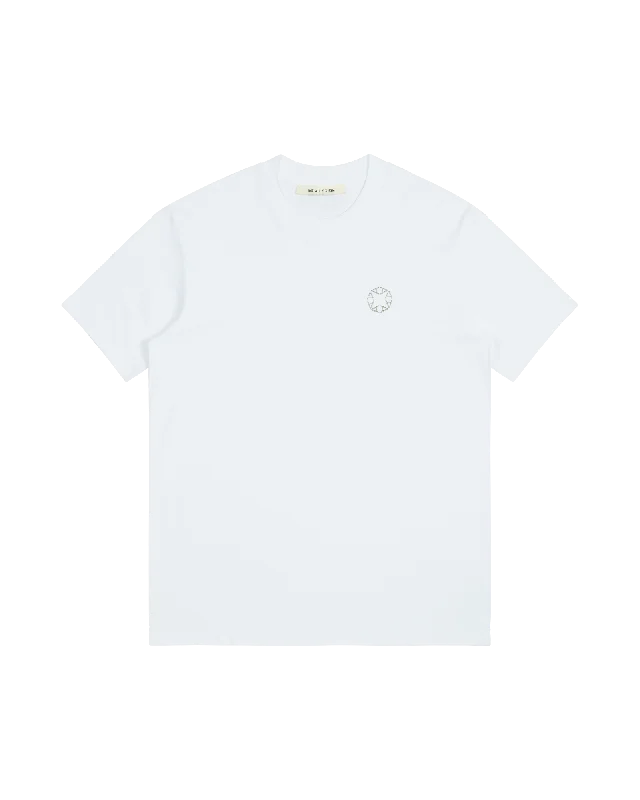 WHITE EMBROIDERED LOGO T-SHIRT