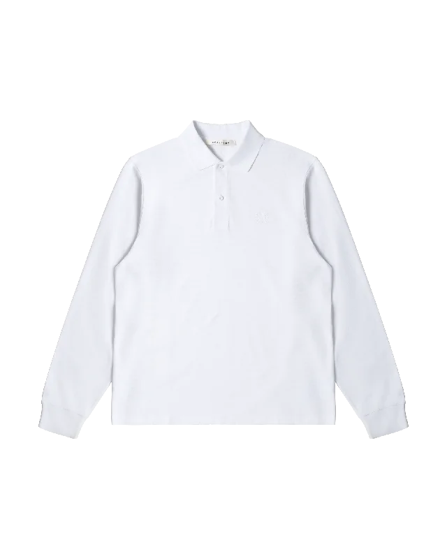 WHITE LONG SLEEVE POLO SHIRT