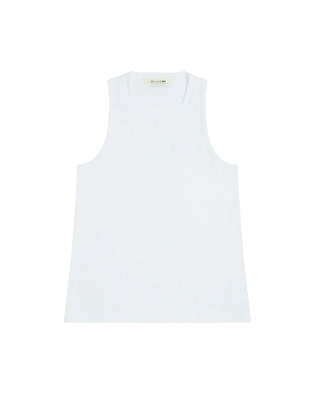 WHITE SQUARE NECK TANK TOP