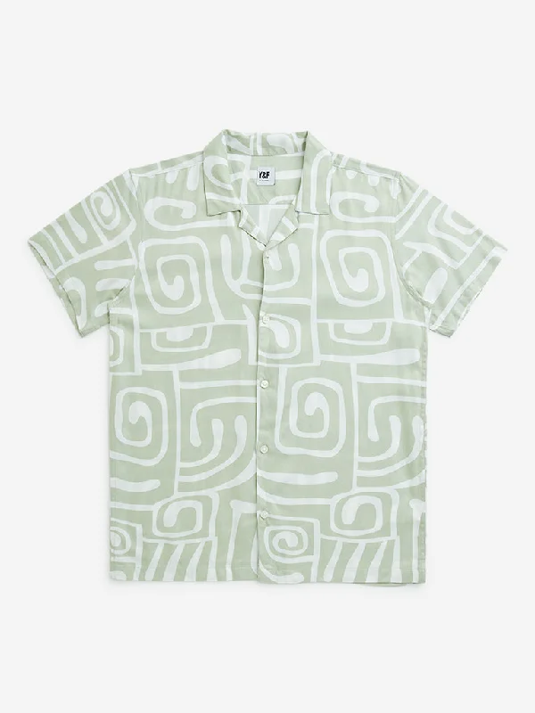 Y&F Kids Sage Abstract Design Resort-Fit Shirt