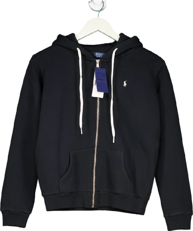 Polo Ralph Lauren Black Full-Zip Hoodie UK XS