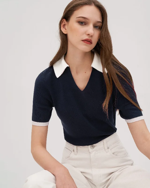 Timeless Mei Silk Knit Polo for Women