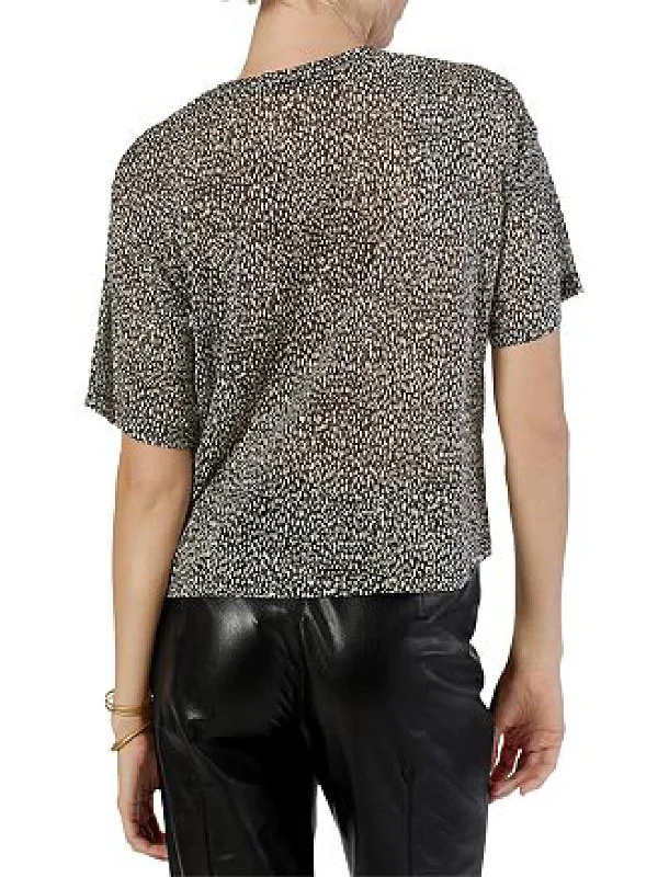 Alessandra Womens Printed Short Sleeves Blouse