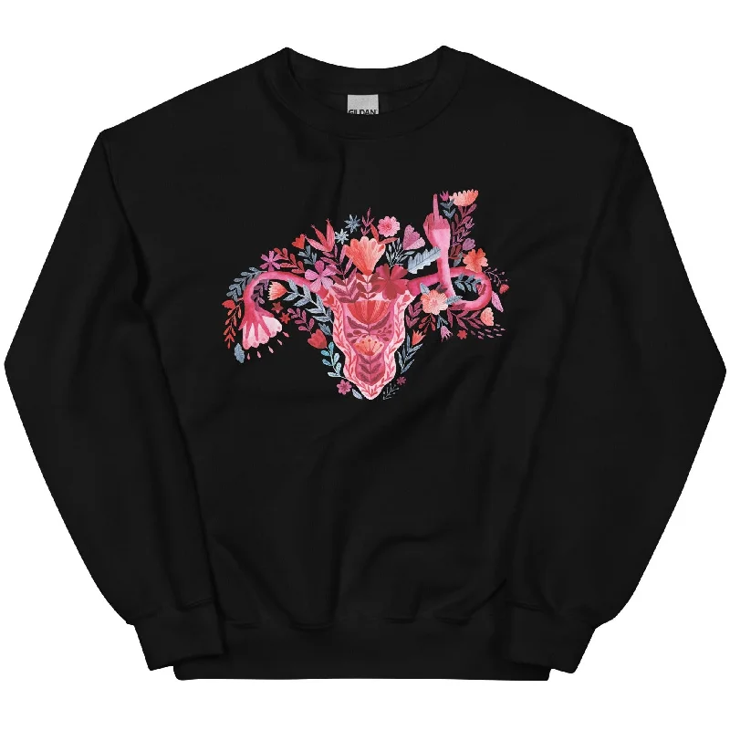 Middle Finger Watercolor Uterus -- Sweatshirt