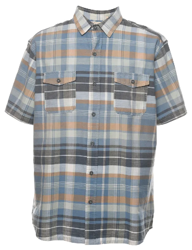 Red Head Short Sleeve Checked Shirt - L