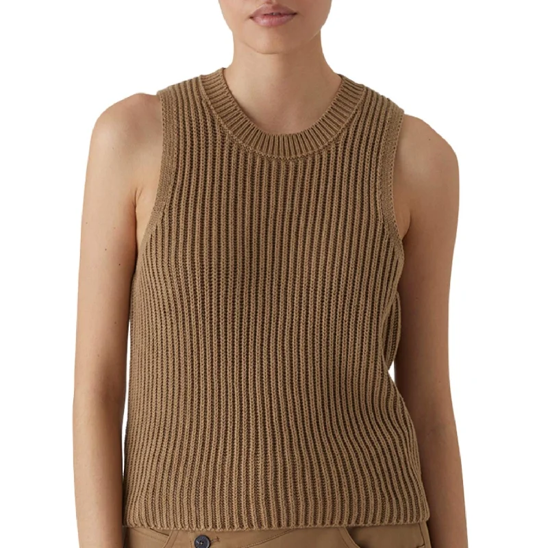 Short Sleeved Knit Top In Nutmeg