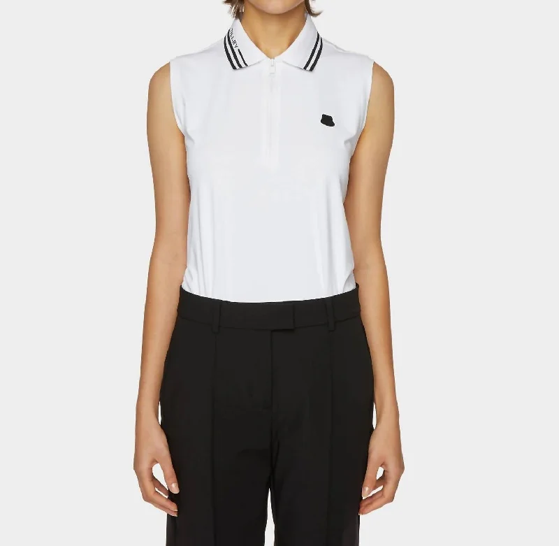 Sleeveless Polo Shirt In White