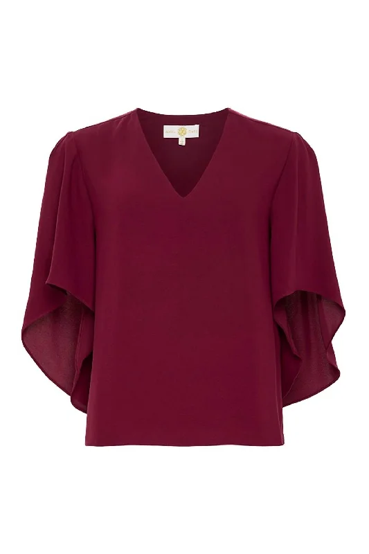 Women's Nina Short Sleeve Top In Plum Capsia