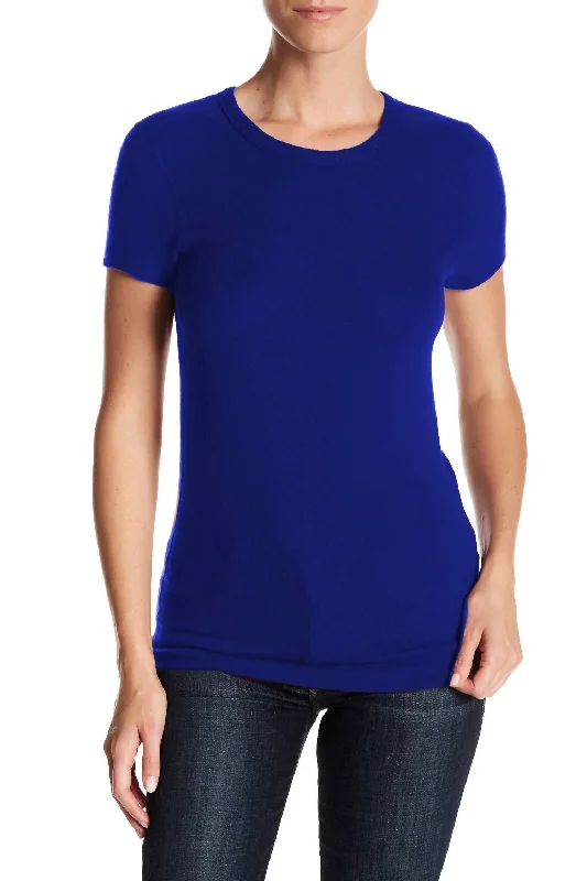 Women's Short Sleeve Crew Neck Knit Tee In Wave