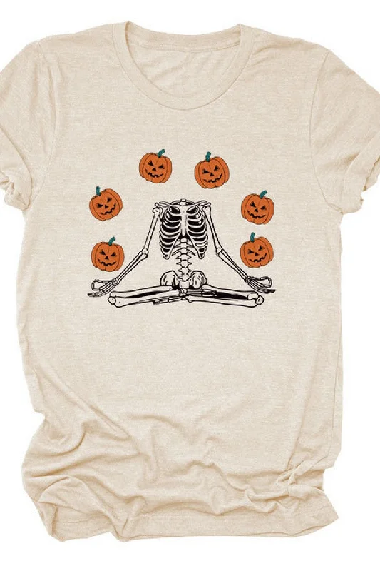 PUMPKIN PRINTED SHORT SLEEVE T SHIRT FOR WOMEN