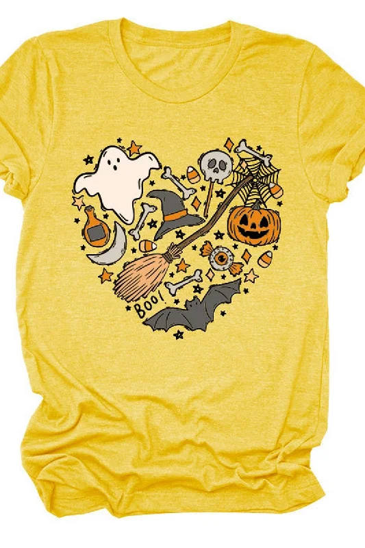 WOMEN HALLOWEEN PRINTING SHORT SLEEVE T SHIRT