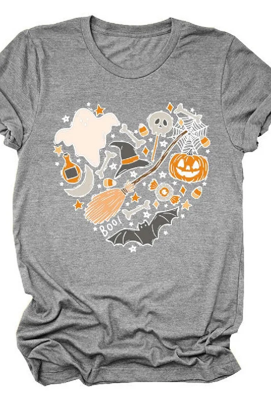 WOMEN HALLOWEEN PRINTING SHORT SLEEVE T SHIRT