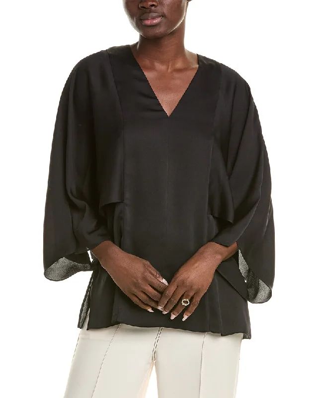 Lafayette 148 New York Long V-Neck Blouse