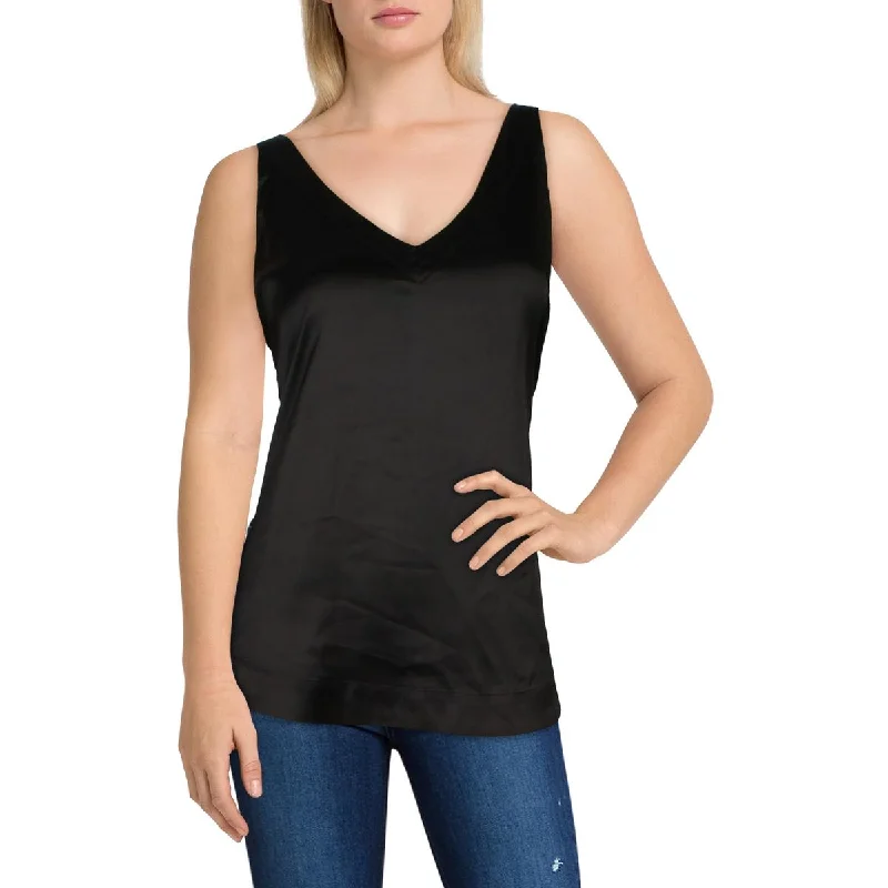 Womens Silk V Neck Shell