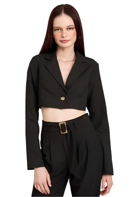 Cropped Jacket With Shirred Detail