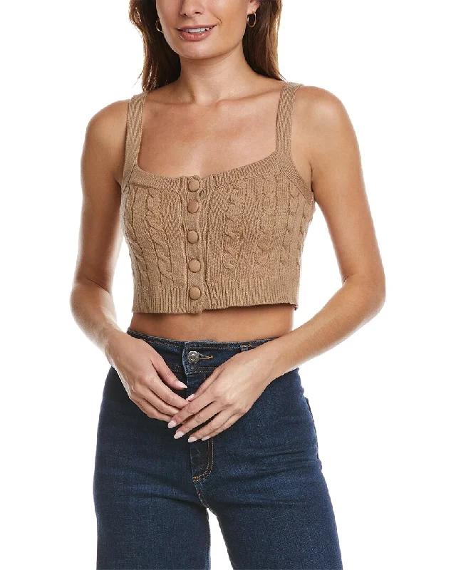 JoosTricot Cable Cropped Wool Tank