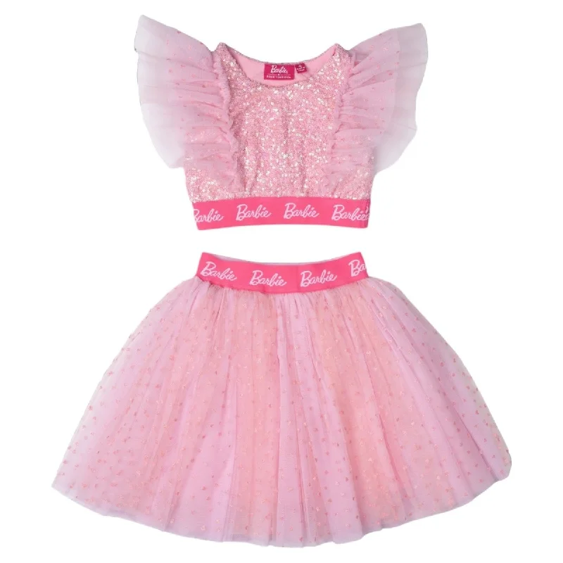 BARBIE ICON SEQUIN TUTU CROP TOP AND SKIRT SET