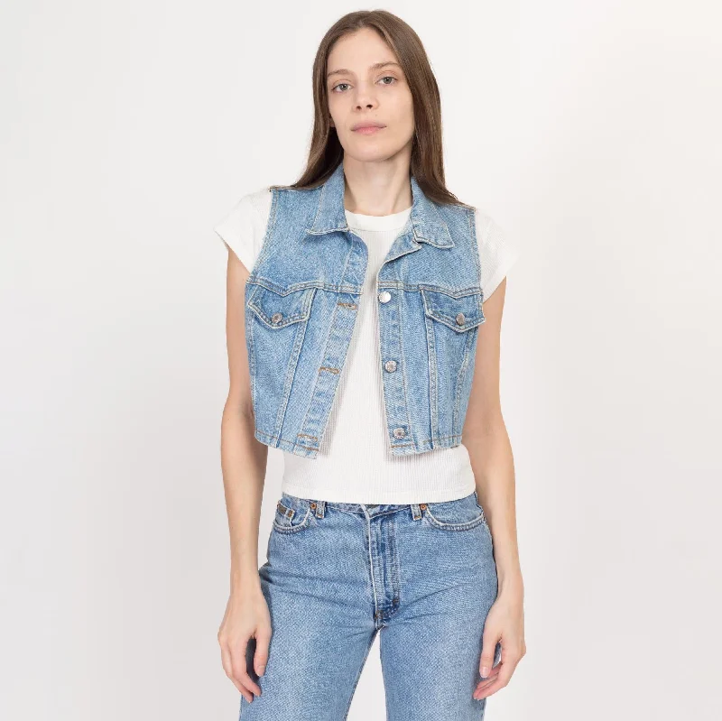 Sm-Med 90s Denim Crop Top Vest