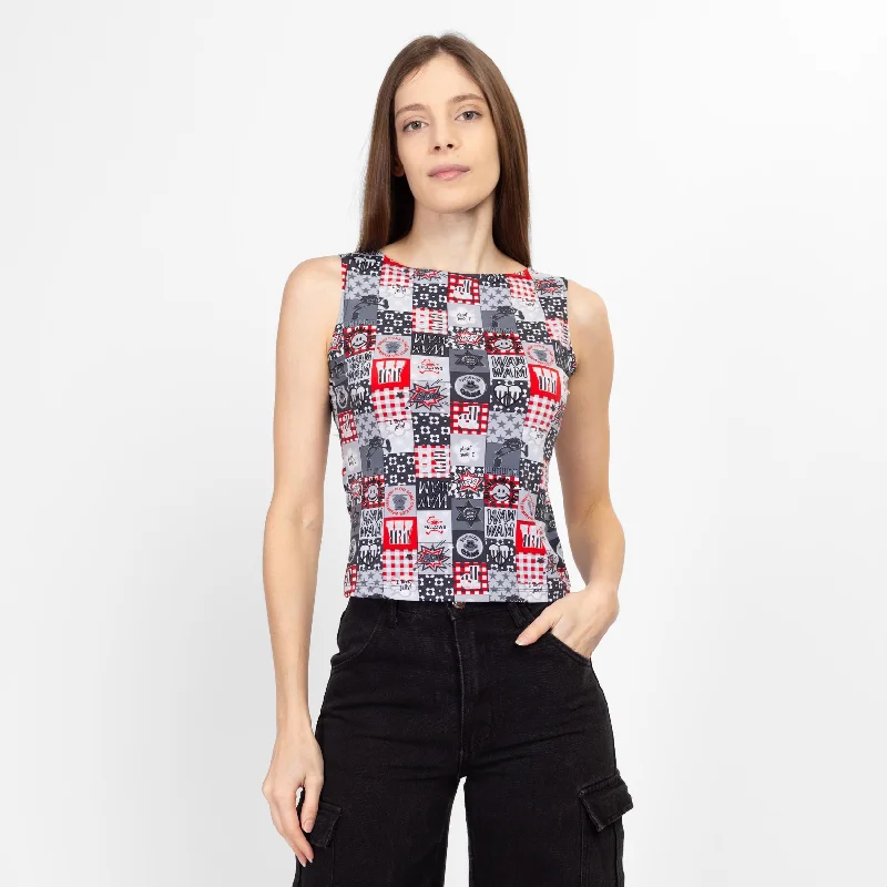 Small Y2K Pop Art Graphic Cropped Tank