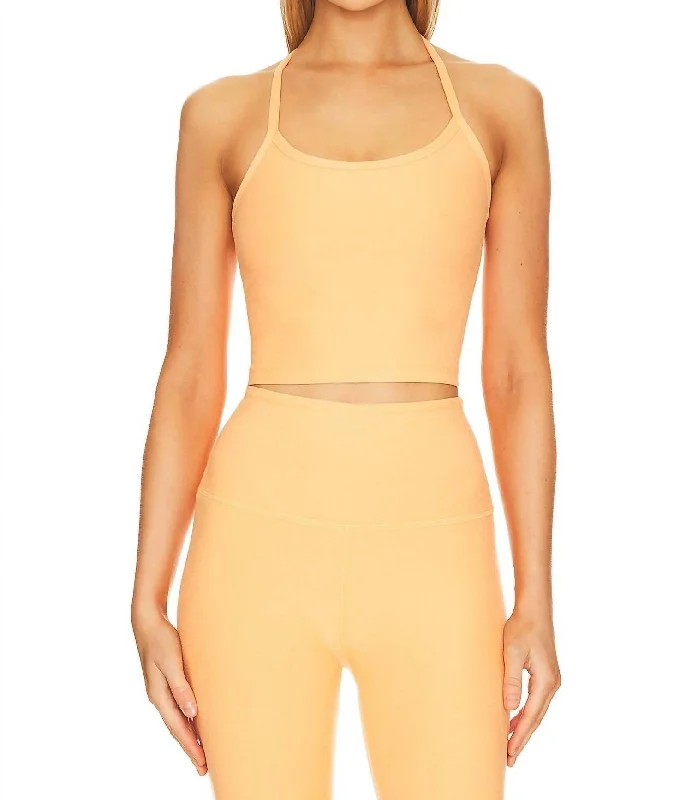 Spacedye Slim Racerback Cropped Tank In Marmalade Heather