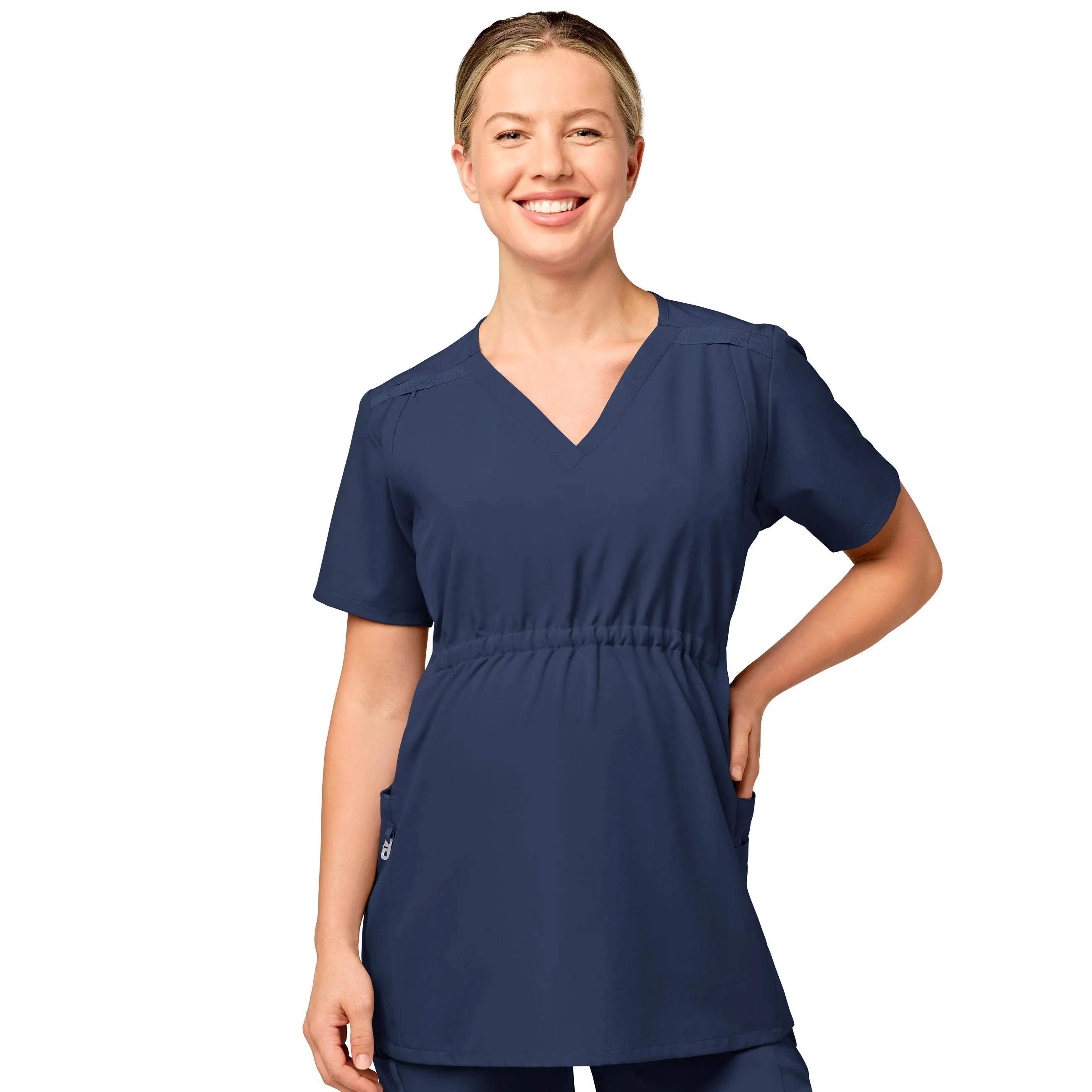 Wink Maternity V-Neck Scrub Top - Navy