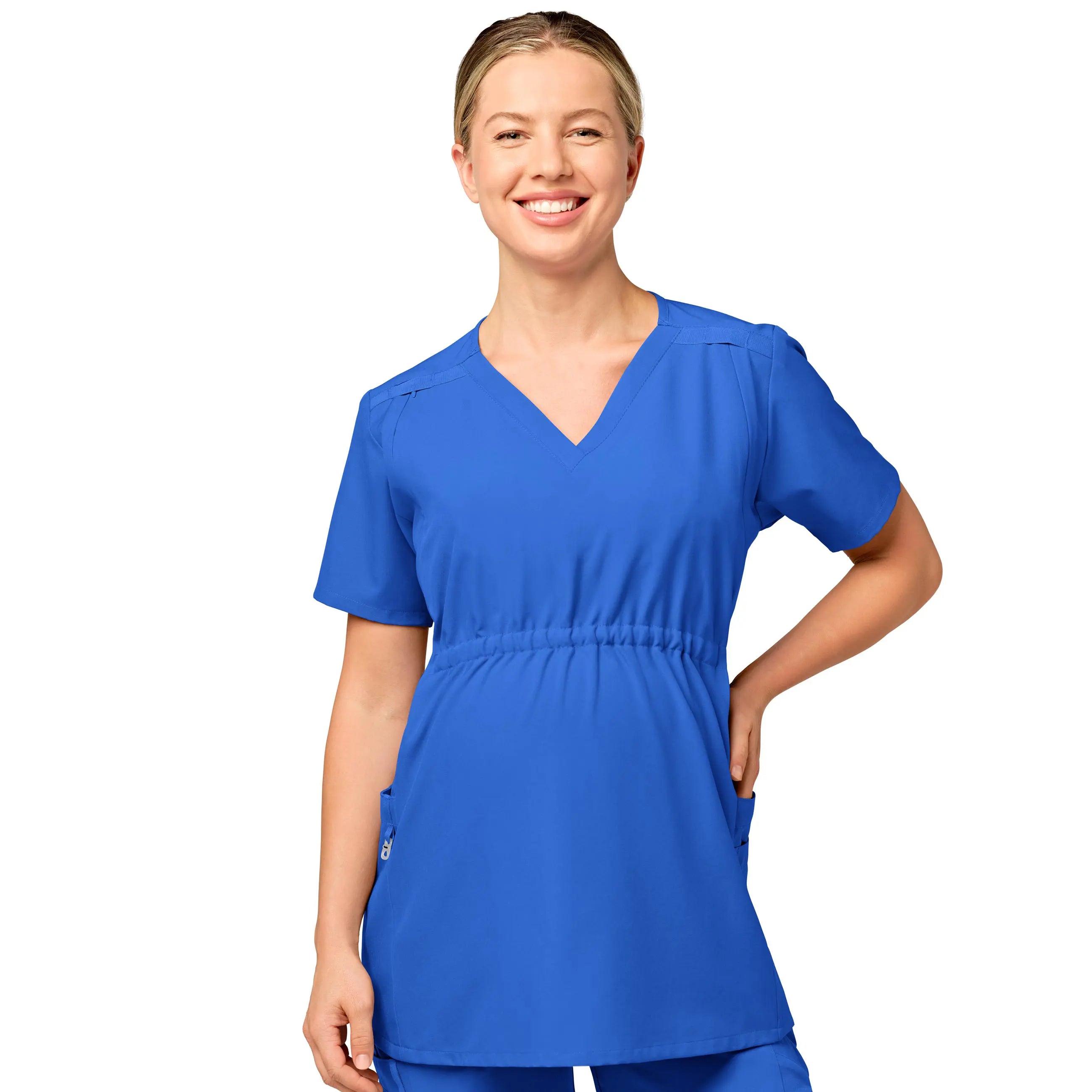 Wink Maternity V-Neck Scrub Top - Royal Blue