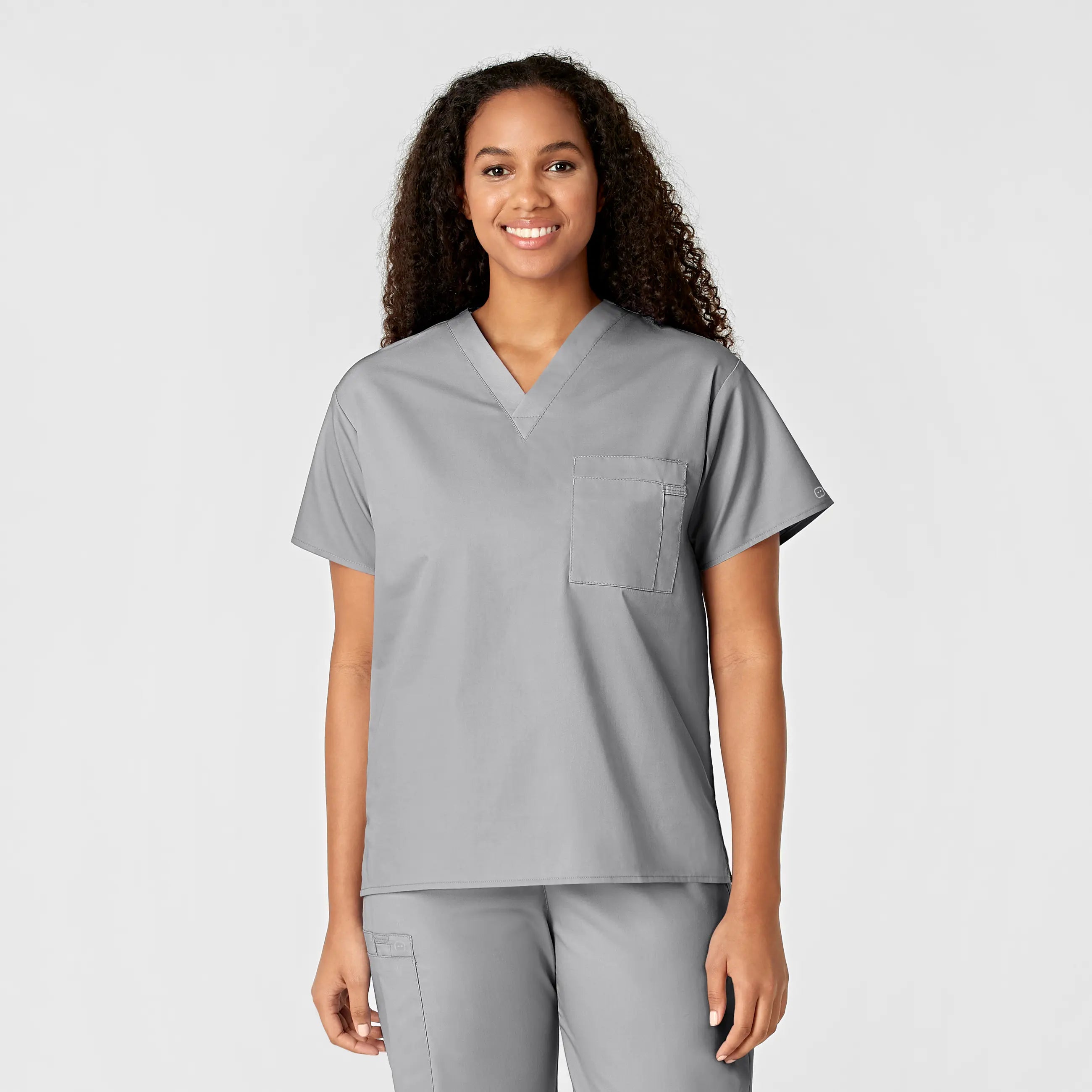 Wink Unisex V-Neck Scrub Top - Grey