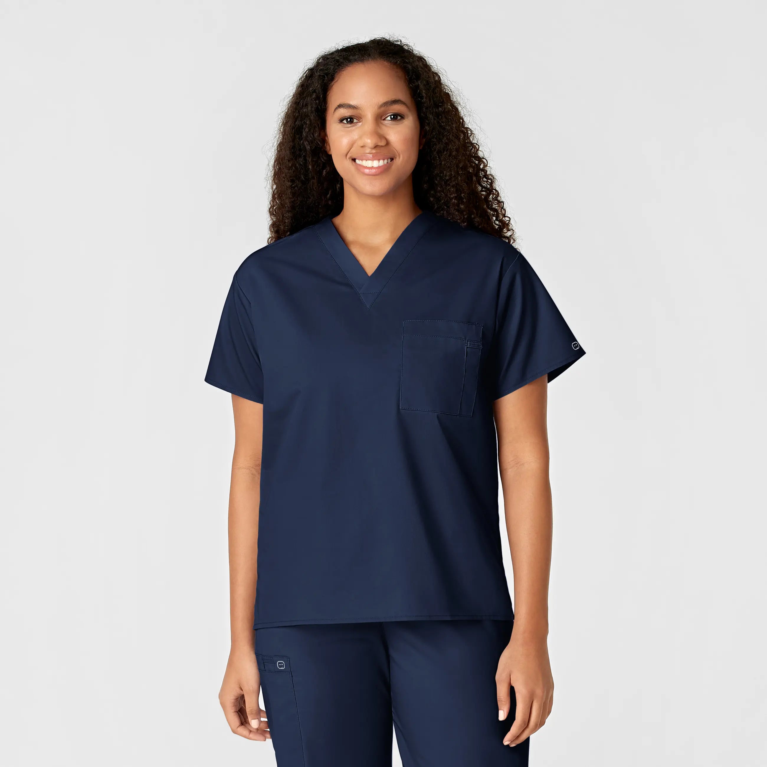 Wink Unisex V-Neck Scrub Top - Navy