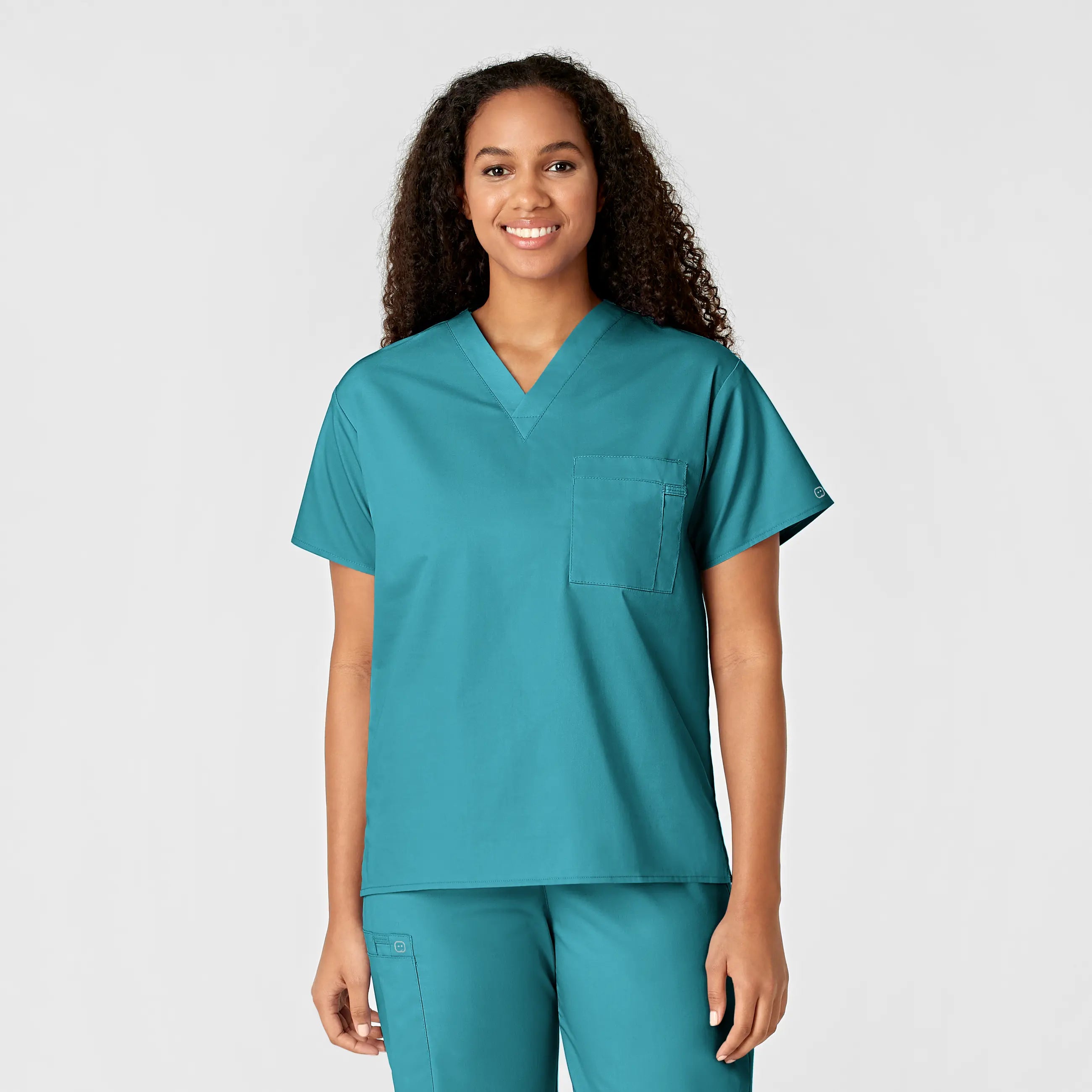 Wink Unisex V-Neck Scrub Top - Teal