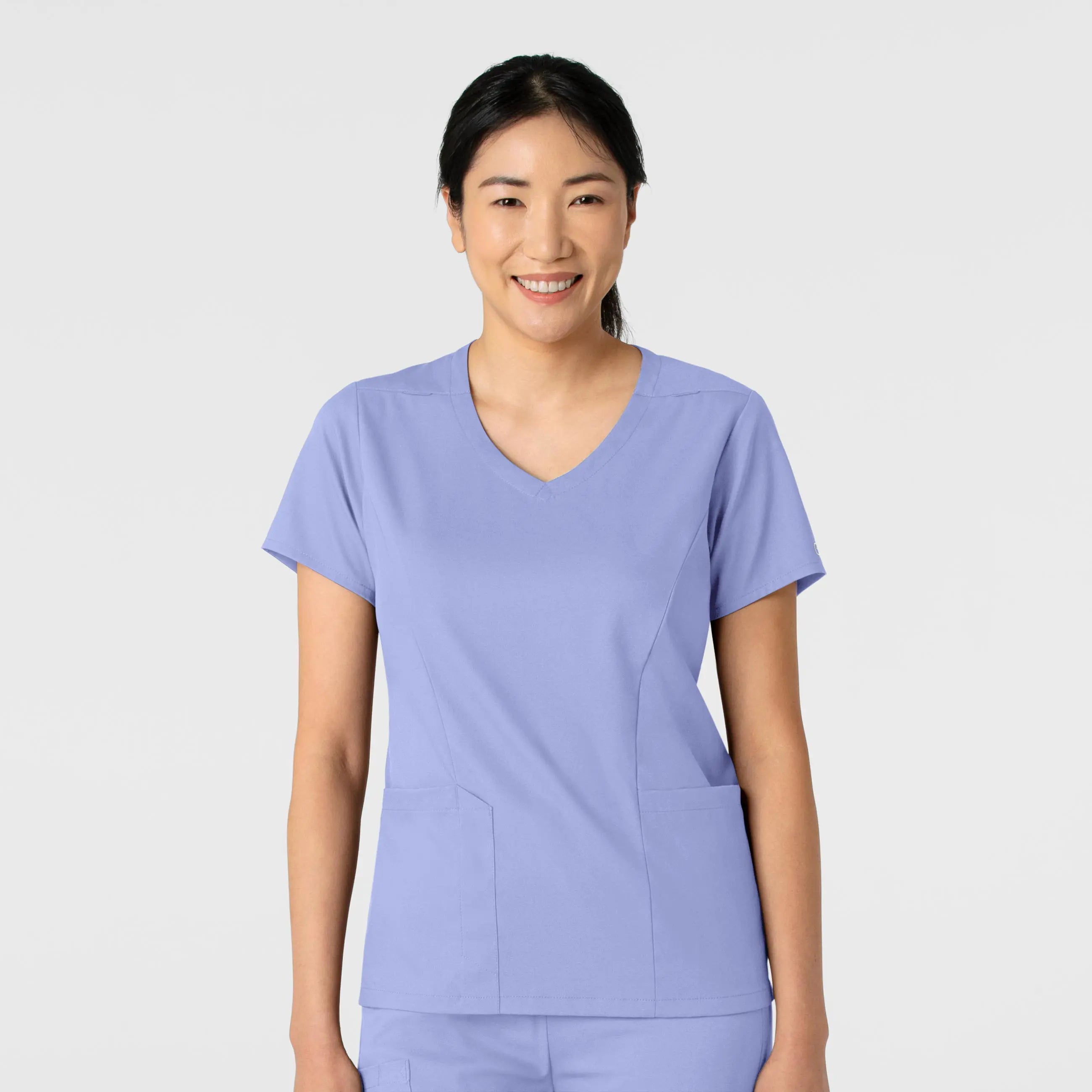 Wink Women's 2-Pocket V-Neck Scrub Top - Ceil Blue