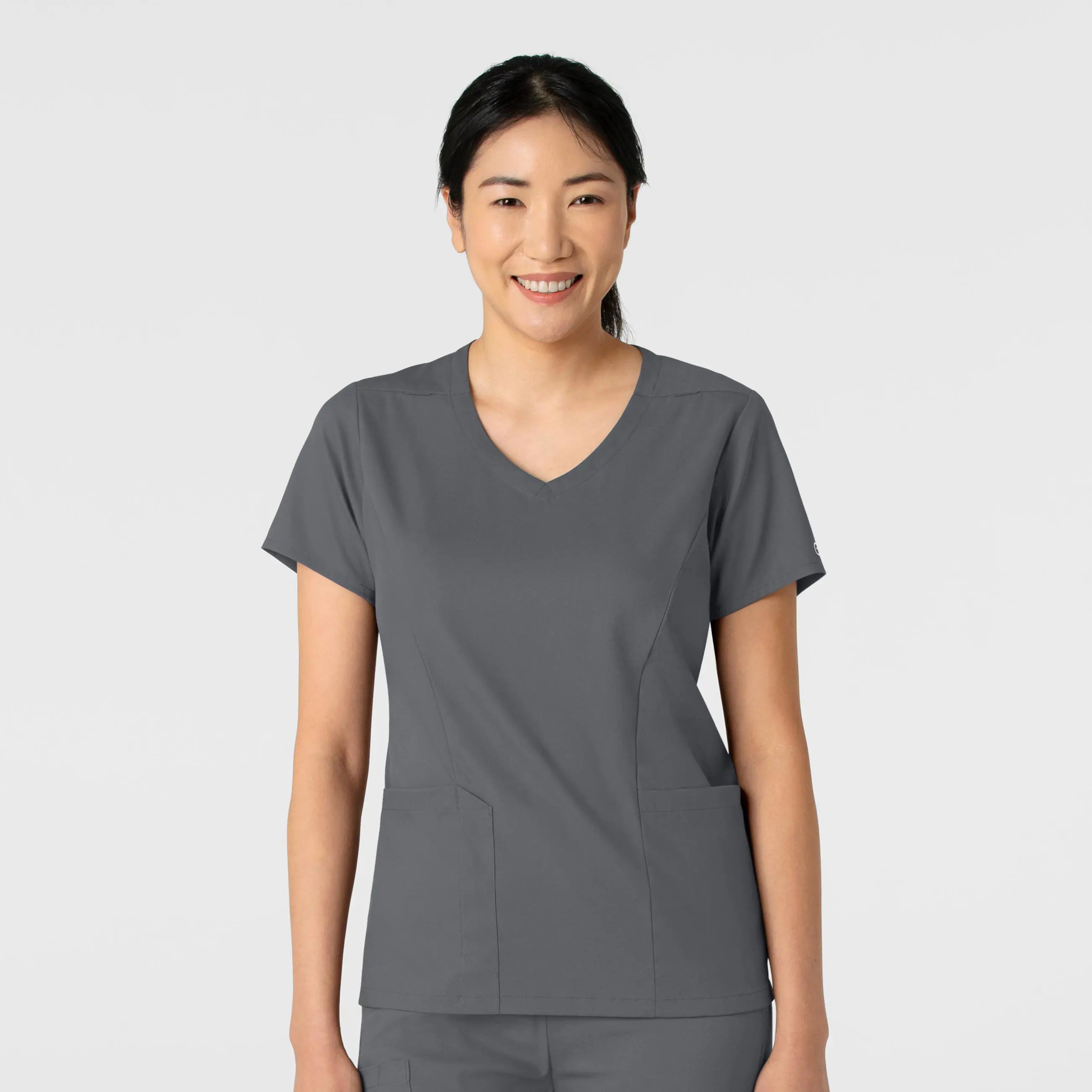 Wink Women's 2-Pocket V-Neck Scrub Top - Pewter