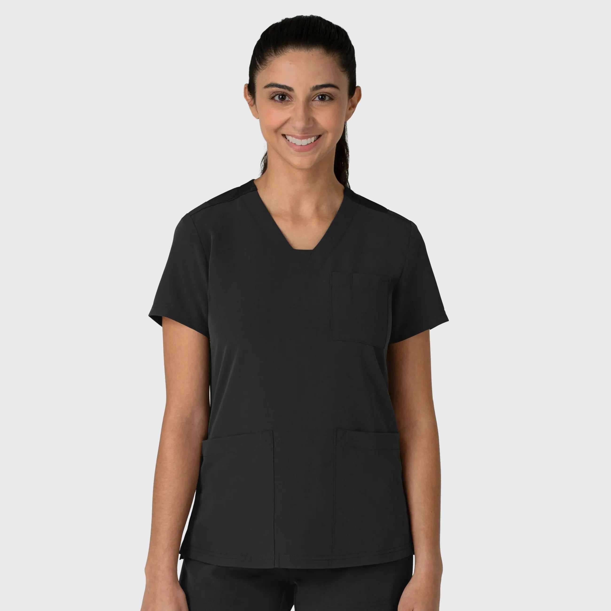 Wink Women's Nova Flex-n-Reach V-Neck Scrub Top - Black