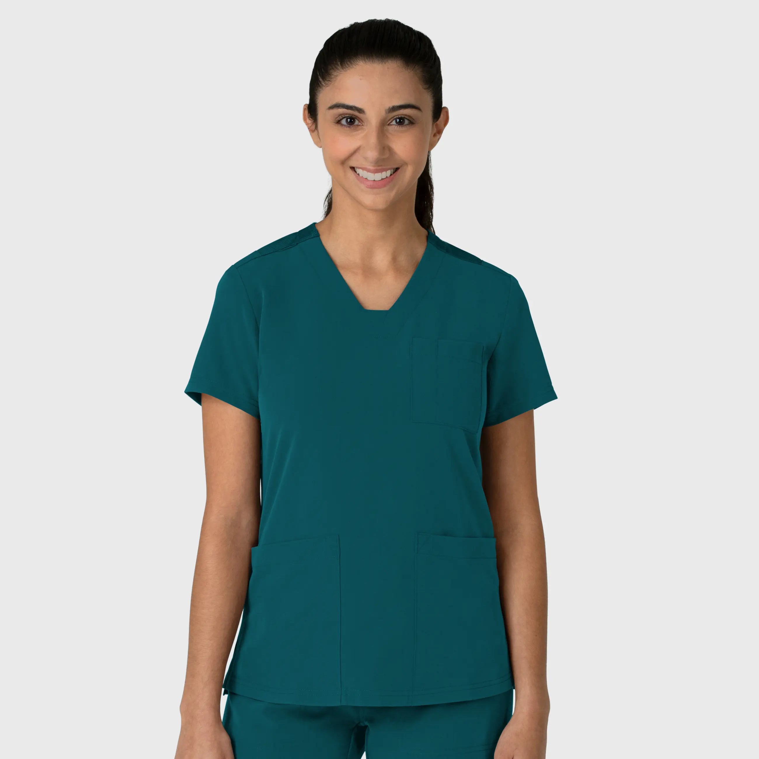 Wink Women's Nova Flex-n-Reach V-Neck Scrub Top - Caribbean Blue