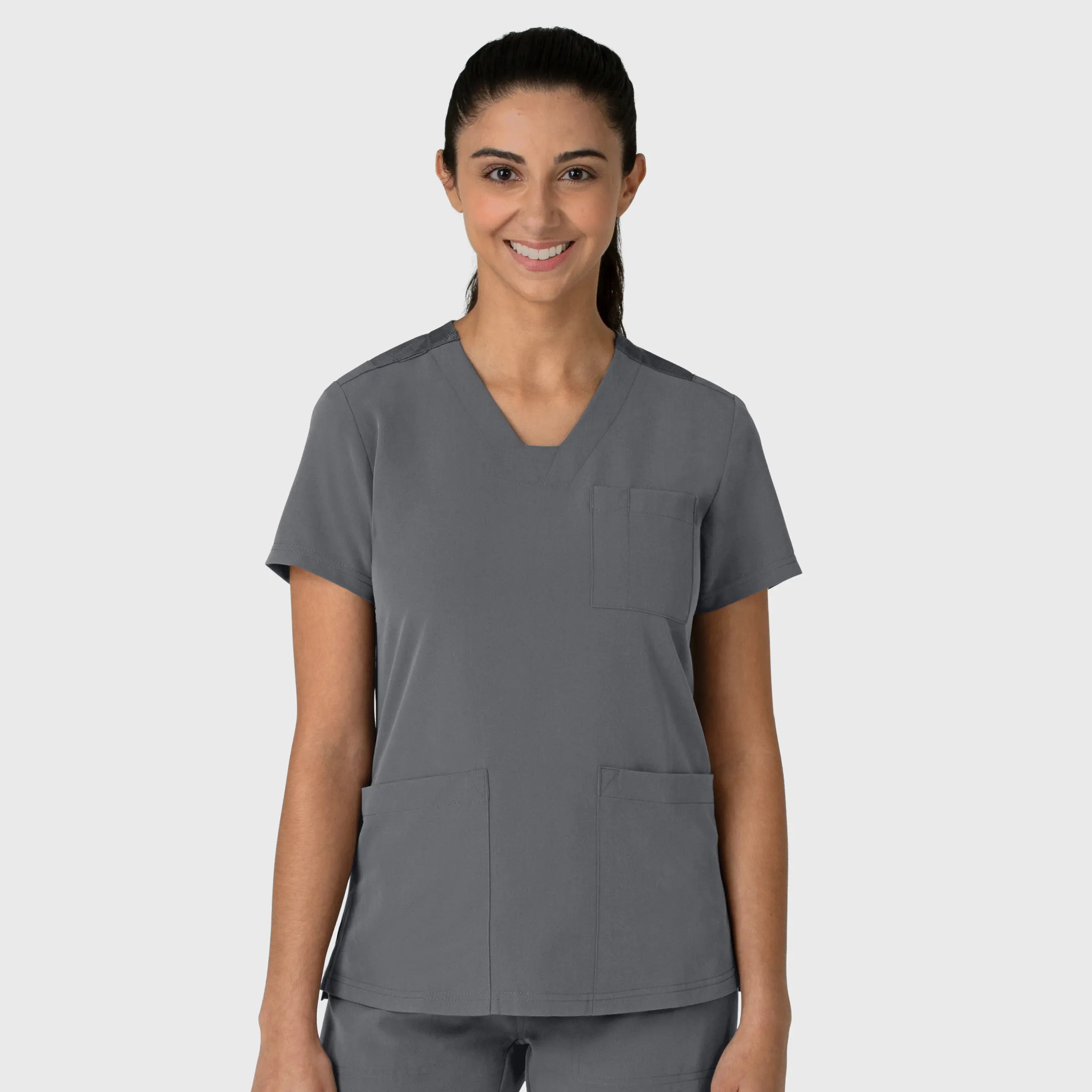 Wink Women's Nova Flex-n-Reach V-Neck Scrub Top - Pewter