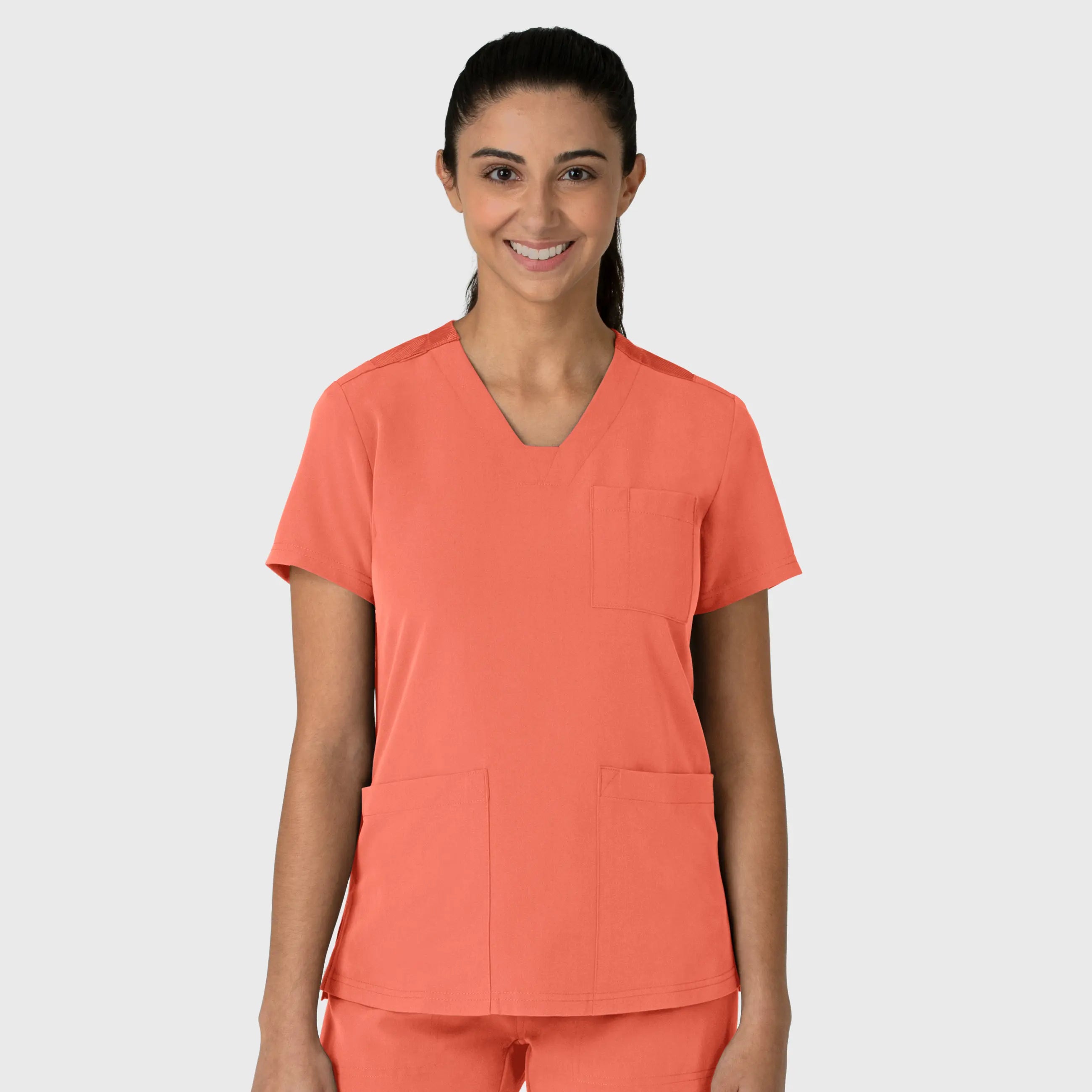 Wink Women's Nova Flex-n-Reach V-Neck Scrub Top - Sugar Coral