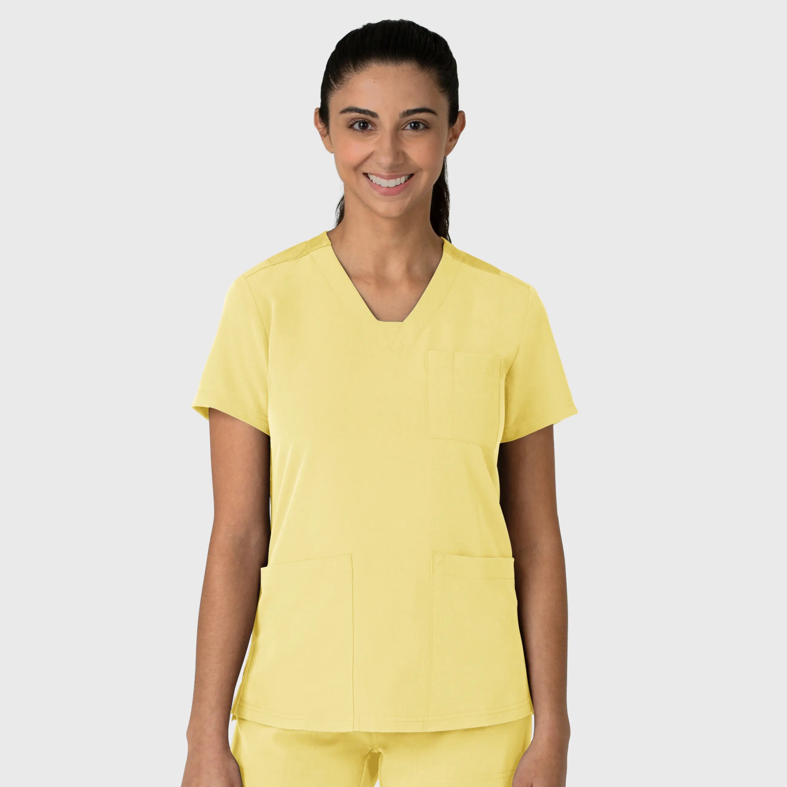 Wink Women's Nova Flex-n-Reach V-Neck Scrub Top - Sunshine Yellow