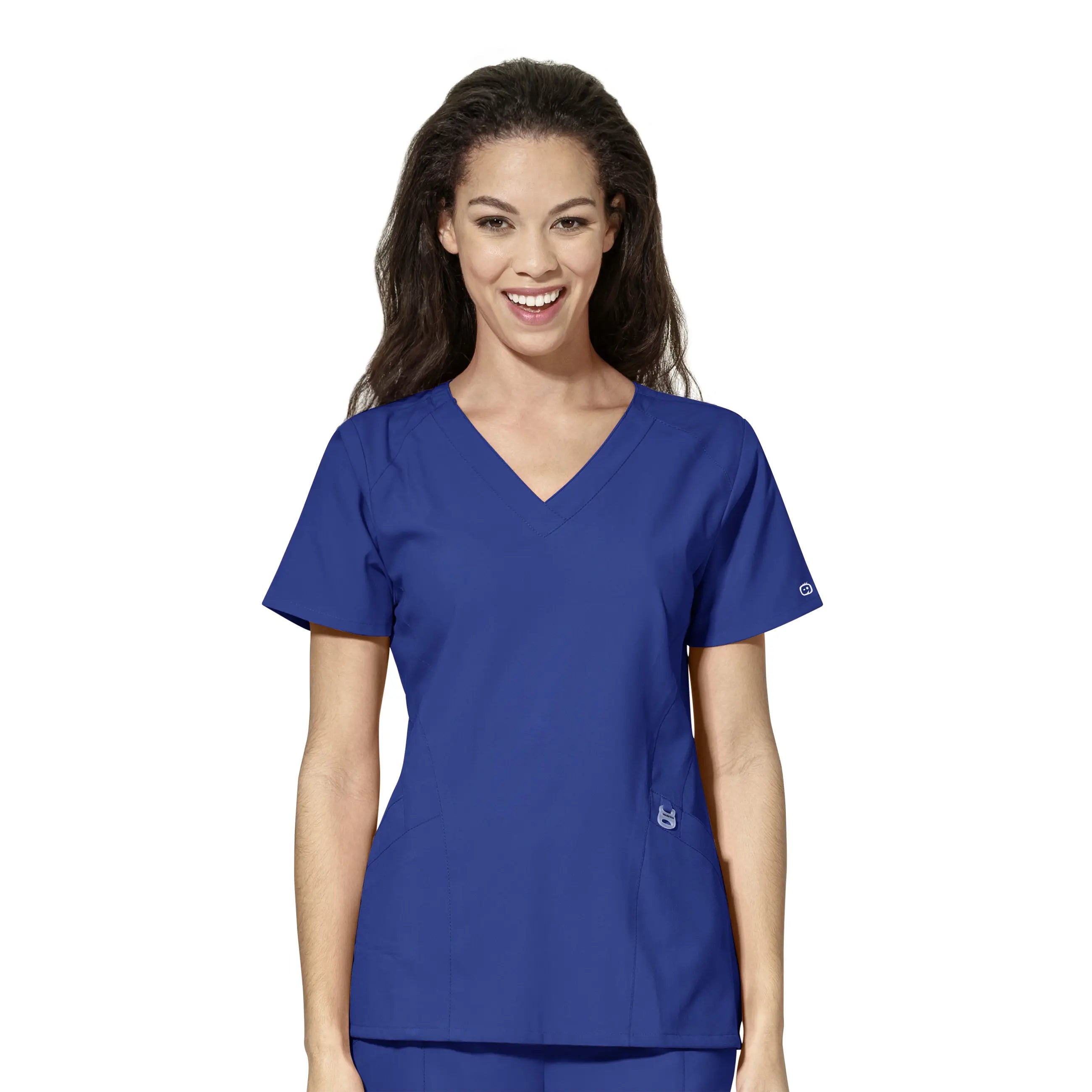 Wink Women's Stylized V-Neck Scrub Top - Galaxy Blue