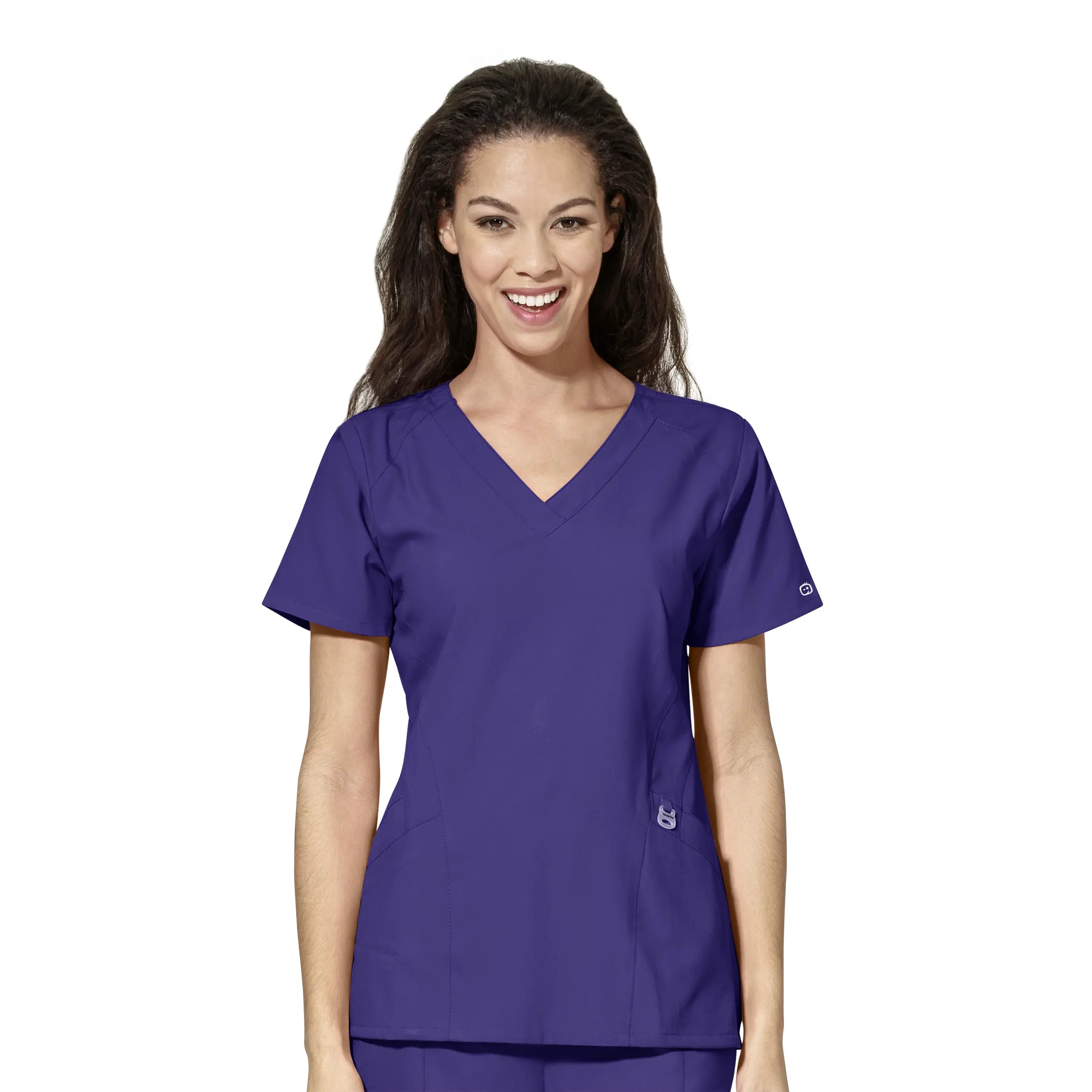 Wink Women's Stylized V-Neck Scrub Top - Grape