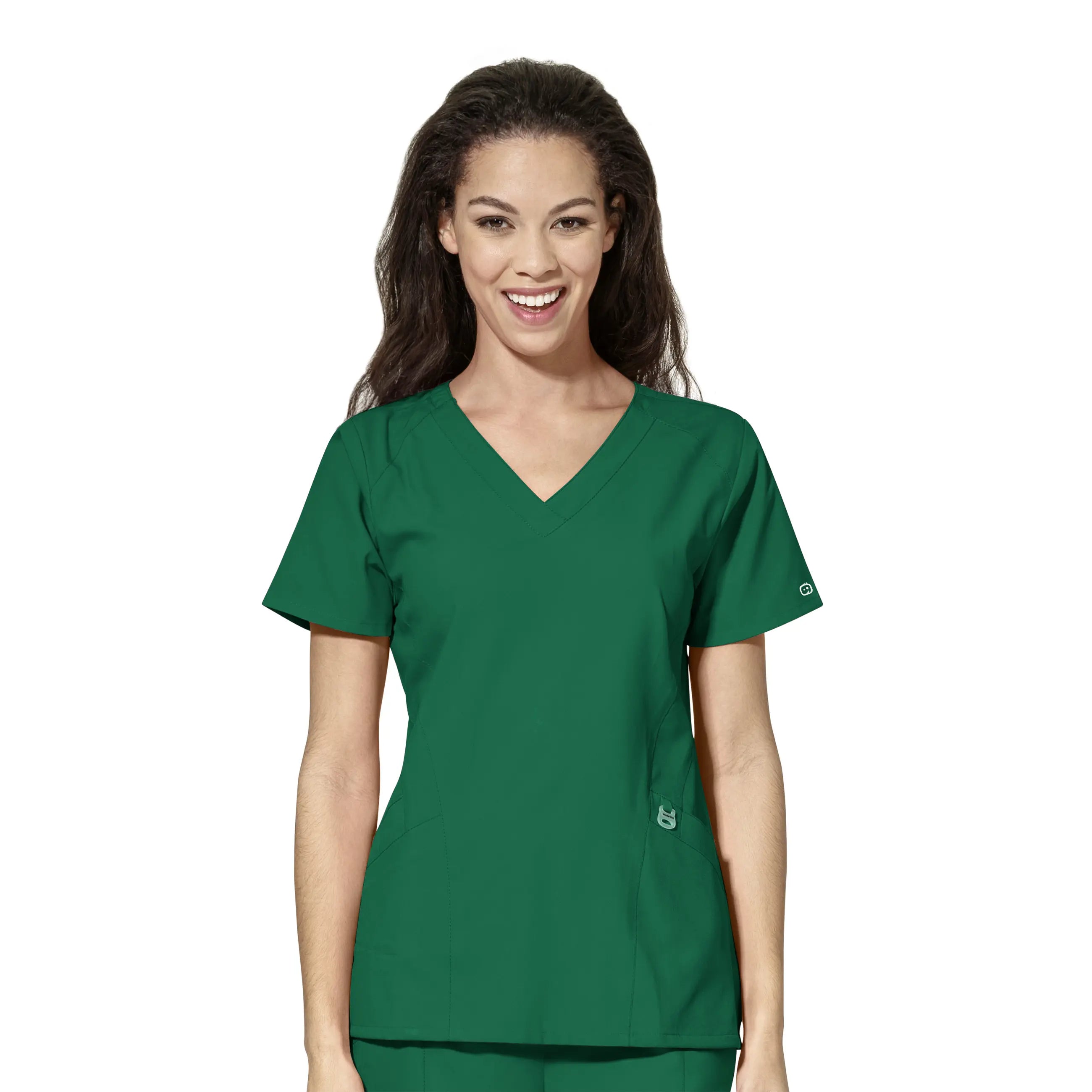 Wink Women's Stylized V-Neck Scrub Top - Hunter