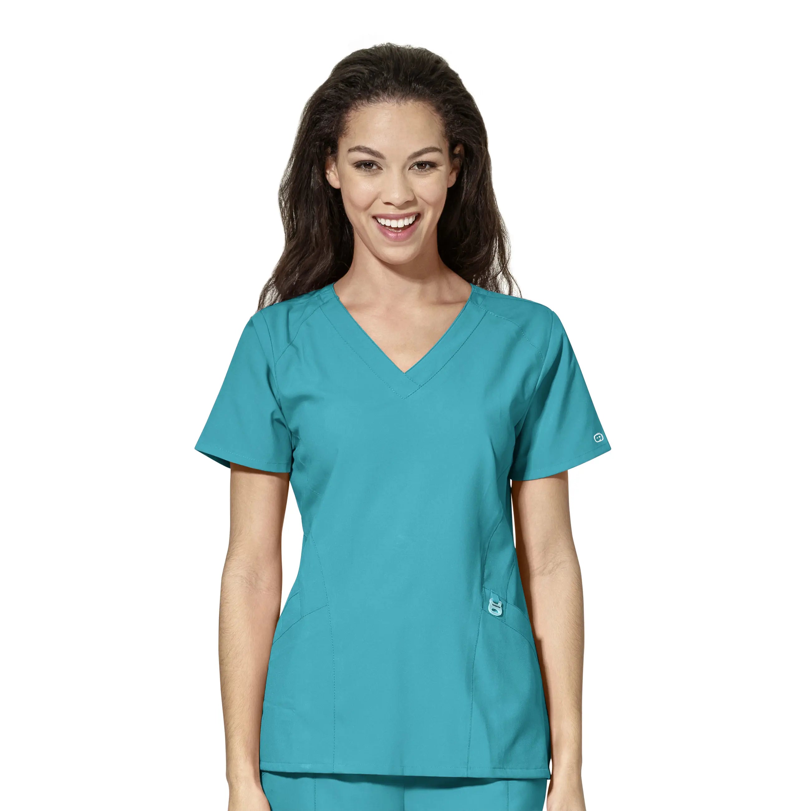 Wink Women's Stylized V-Neck Scrub Top - Teal